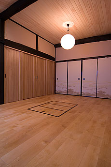 樺（カバ/バーチ）無垢フローリング　施工写真