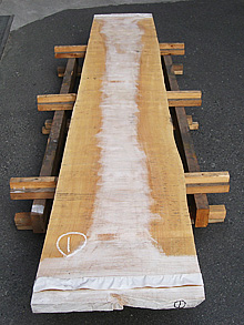 写真：欅（ケヤキ）耳付板