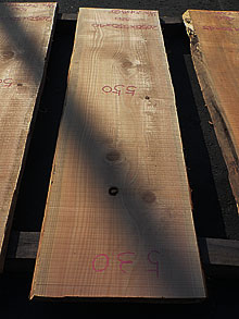 写真：木曽椹（さわら）耳付板