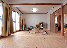 桧（ひのき）無垢フローリング　施工写真