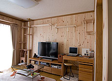 桧（ひのき）　無垢羽目板　施工写真