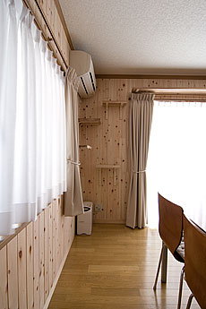 桧（ひのき）　無垢羽目板　施工写真