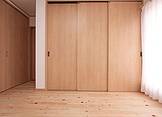 桧（ひのき）無垢フローリング　施工写真