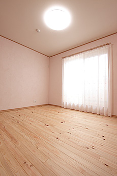 桧（ひのき）無垢フローリング　施工写真