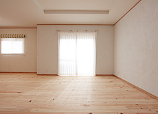 桧（ひのき）無垢フローリング　施工写真