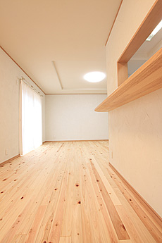 桧（ひのき）無垢フローリング　施工写真