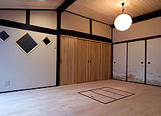 桧（ひのき） 無垢羽目板（節なし） 施工写真