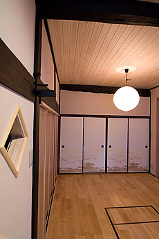 桧（ひのき）　無垢羽目板　施工写真