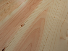 写真：土佐桧（ひのき）　床暖房対応　無垢フローリング（節なし・上小込）