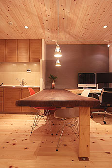 桧（ひのき）無垢フローリング　施工写真