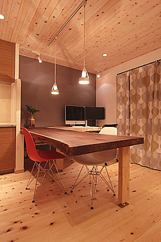 桧（ひのき）無垢フローリング　施工写真