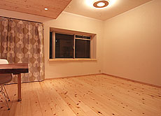 桧（ひのき）無垢フローリング　施工写真