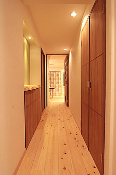 桧（ひのき）無垢フローリング　施工写真