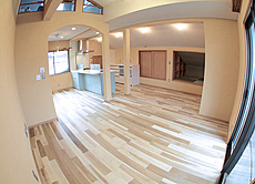 国産　朴の木（ホオノキ） 無垢フローリング　施工写真