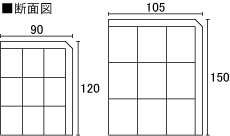 断面図:唐松(カラマツ)上框