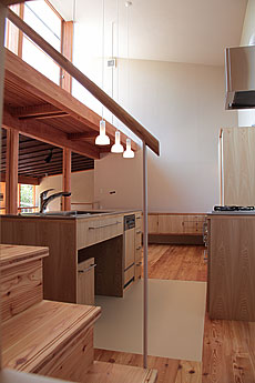 唐松（カラマツ・ラーチ）無垢フローリング　施工写真