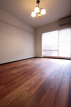 花梨（カリン）　無垢フローリング　施工写真