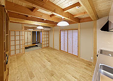 国産 栗（くり） 無垢フローリング　施工写真