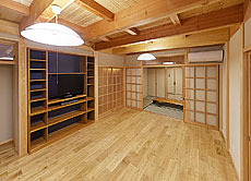 国産 栗（くり） 無垢フローリング　施工写真