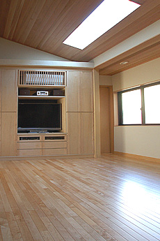 カエデ（メープル）床暖房対応 無垢フローリング　施工写真