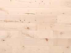 写真：ヨーロピアン・メープル（シカモア）　無垢フローリング　無塗装・UNI・節あり