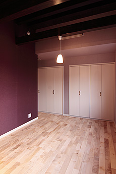 ヨーロピアン・メープル（シカモア）無垢フローリング　施工写真