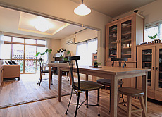 ヨーロピアン・メープル（シカモア）無垢フローリング　施工写真