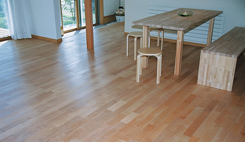 カエデ（メープル） 無垢フローリング 施工写真