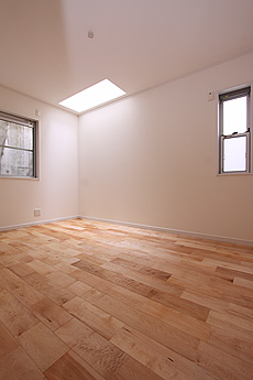 カエデ（メープル）無垢フローリング　施工写真