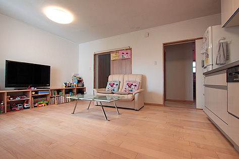 カエデ（メープル）無垢フローリング　施工写真