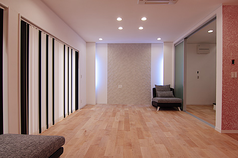 カエデ（メープル）無垢フローリング　施工写真