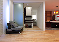 カエデ（メープル）無垢フローリング　施工写真