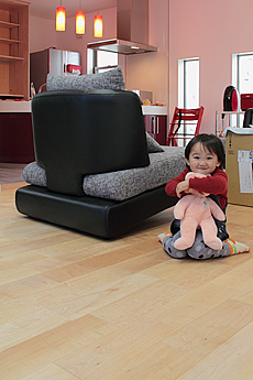 カエデ（メープル）無垢フローリング　施工写真