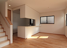 カエデ（メープル）無垢フローリング　施工写真