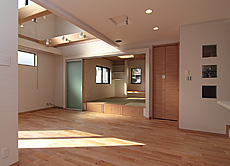 カエデ（メープル）無垢フローリング　施工写真