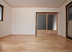 カエデ（メープル）無垢フローリング　施工写真