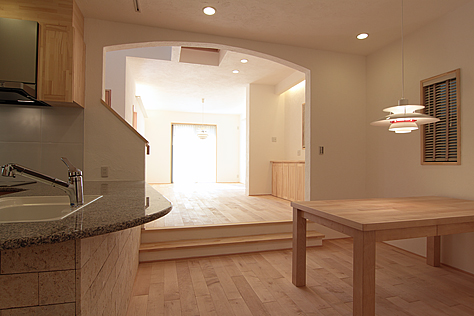 国産　板屋楓（イタヤ カエデ）無垢フローリング　施工写真