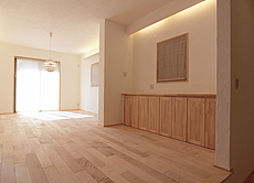 国産　板屋楓（イタヤ カエデ）無垢フローリング　施工写真