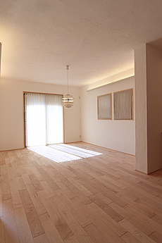 国産　板屋楓（イタヤ カエデ）無垢フローリング　施工写真