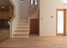 国産　板屋楓（イタヤ カエデ）無垢フローリング　施工写真