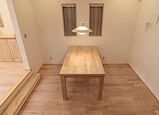 国産　板屋楓（イタヤ カエデ）無垢フローリング　施工写真