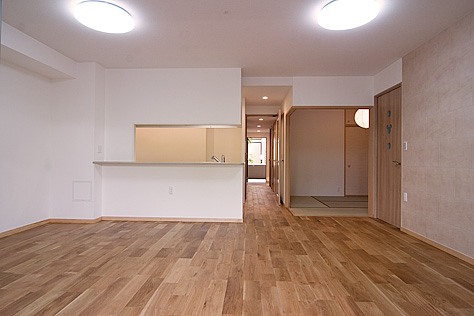 楢（なら／オーク） 無垢フローリング　施工写真