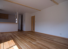 楢（なら／オーク） 無垢フローリング　施工写真