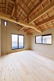 パイン　無垢フローリング　施工写真