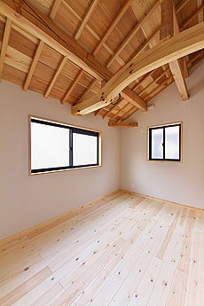 パイン　無垢フローリング　施工写真