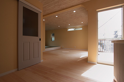 パイン　無垢フローリング　施工写真