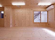 パイン　無垢フローリング & 無垢羽目板　施工写真