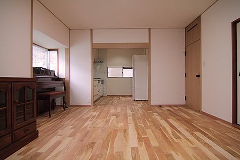 山桜（本桜）　無垢フローリング　施工写真