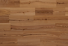 写真：タモ（アッシュ）　無垢フローリング（エコウレタン塗装品・UNIタイプ　節あり）