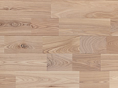 写真：タモ（アッシュ）　幅広フローリング（無塗装・UNIタイプ　節あり）